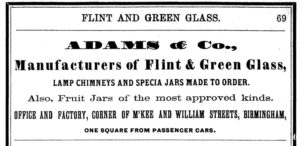 Adams & Co Ad in Directory of Pittsburgh and Allegheny Cities for 1864