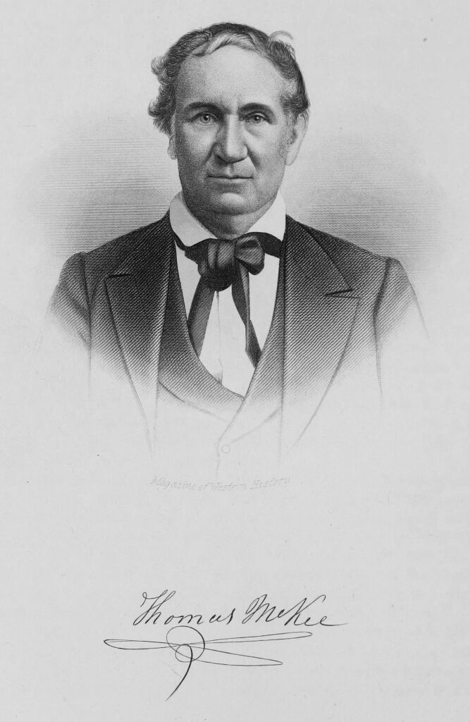 Portrait of Thomas McKee as published in Magazine of western history 1884
