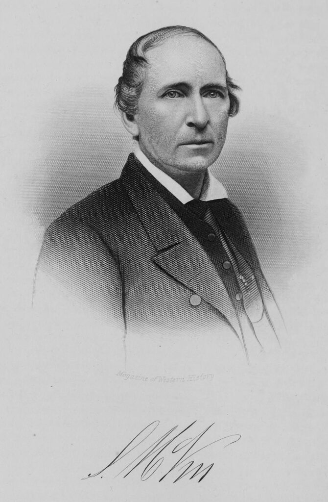 Samuel McKee portrait and signature as published in the Magazine of western history 1884