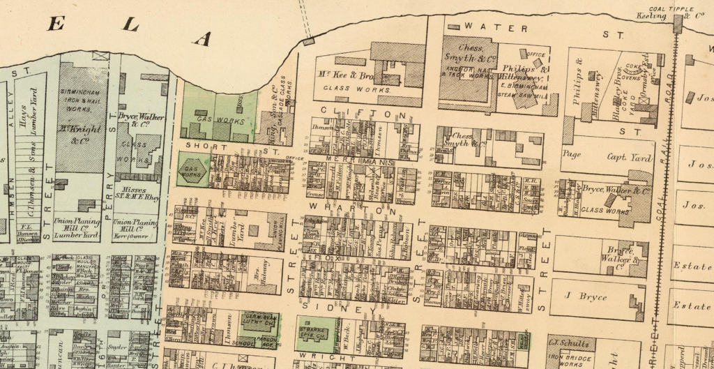 McKee & Bros Factory at Clifton at 18th Streets – G.M. Hopkins 1872 Map