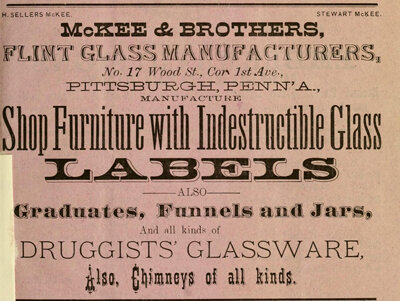 Mckee & Bros 1874 Advertisement from New sample book of cut and gummed druggists' labels.