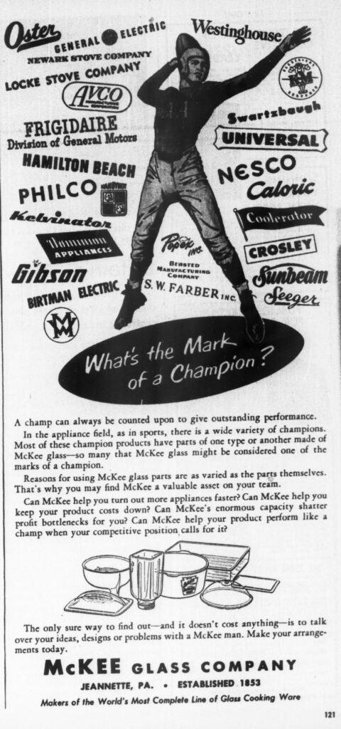 McKee Glass Ad in Business Week 1950