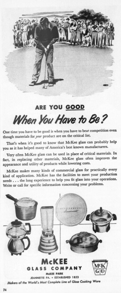 McKee Glass Ad in Business Week 1951
