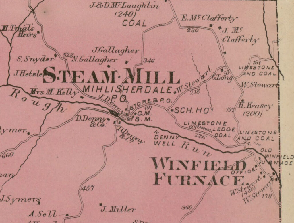 Property Owned by William Stewart as published in Hopkins Atlas of Butler County 1874